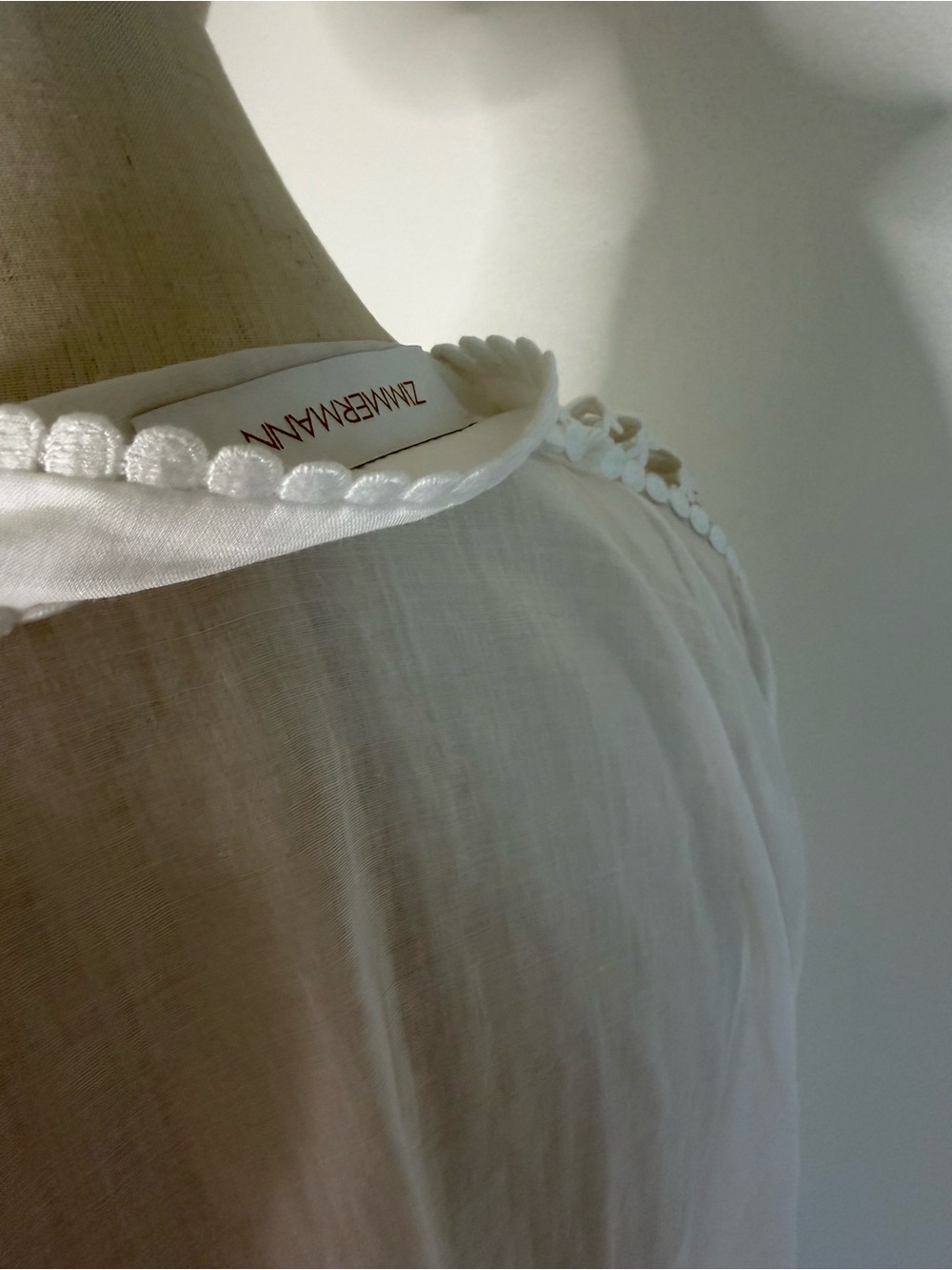 Zimmermann White Cotton 3 Piece Set Size 2 Blouse Skirt Tank - Picture 6 of 11